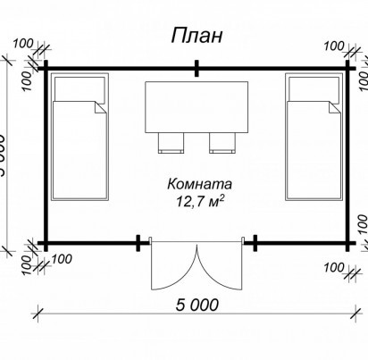 Садовый домик "ТУРКУ" 5000х3000 мм