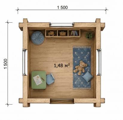 Игровой уличный домик для ребенка "Дачный" 1500х1500